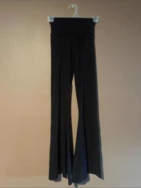 Cross Over High-Waist Black Flared Women's Pants